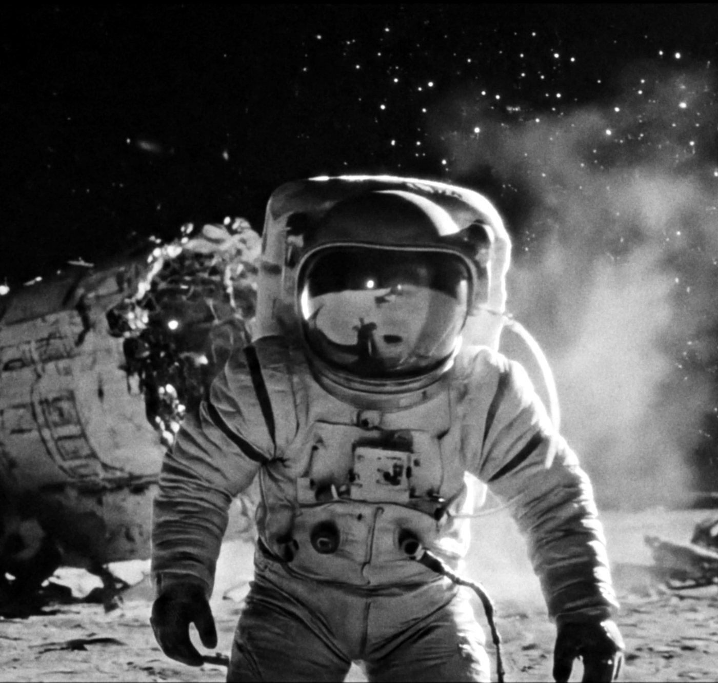 Astronaut walking on the moon